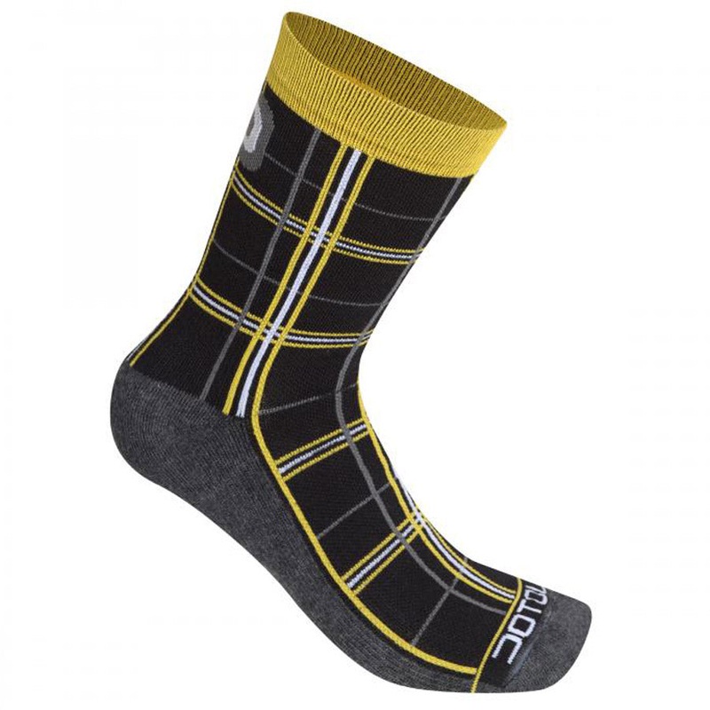 Dotout Checked Socks - Black yellow