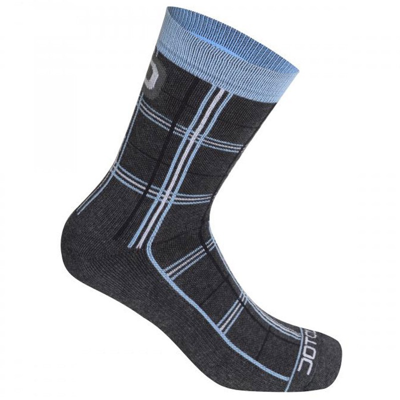 Dotout Checked Socks - Grey light blue