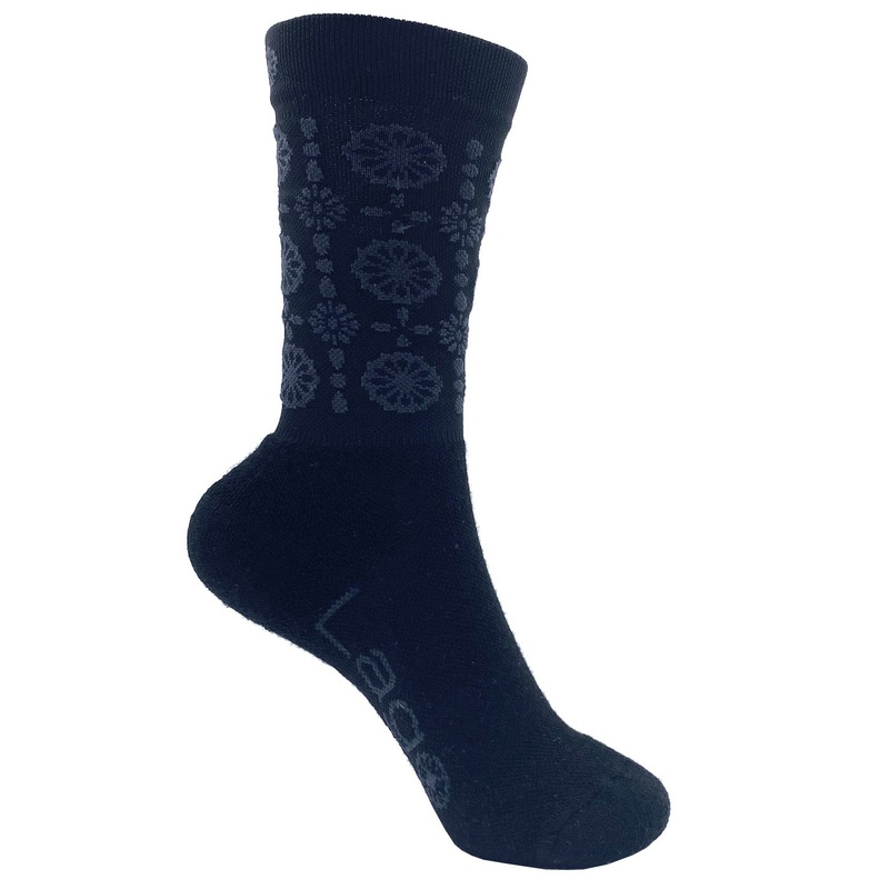 Lago Flowers woman winter socks - Black