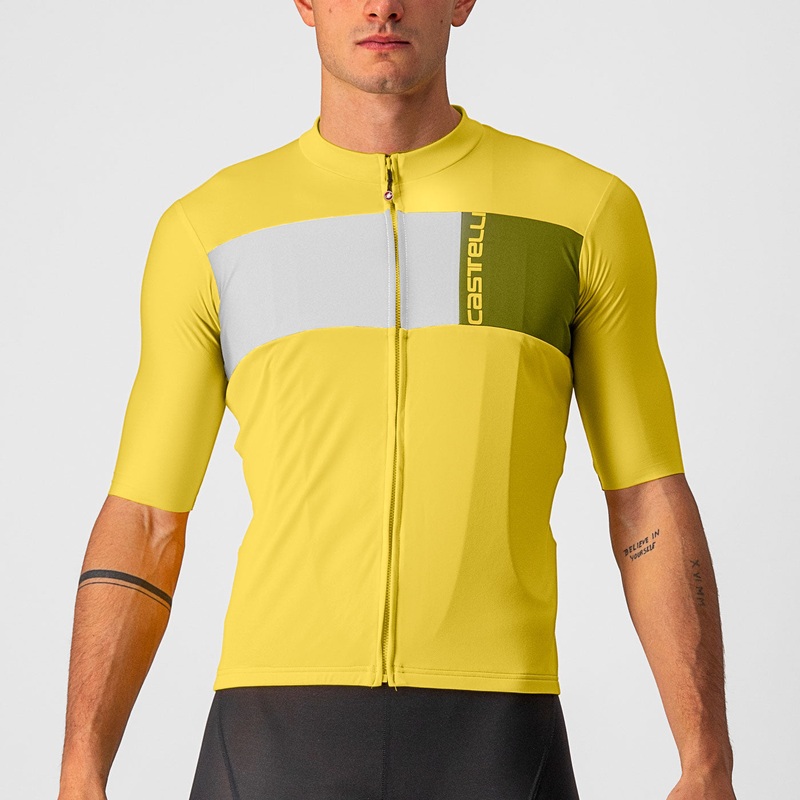 Castelli Prologo 7 jersey - Yellow white