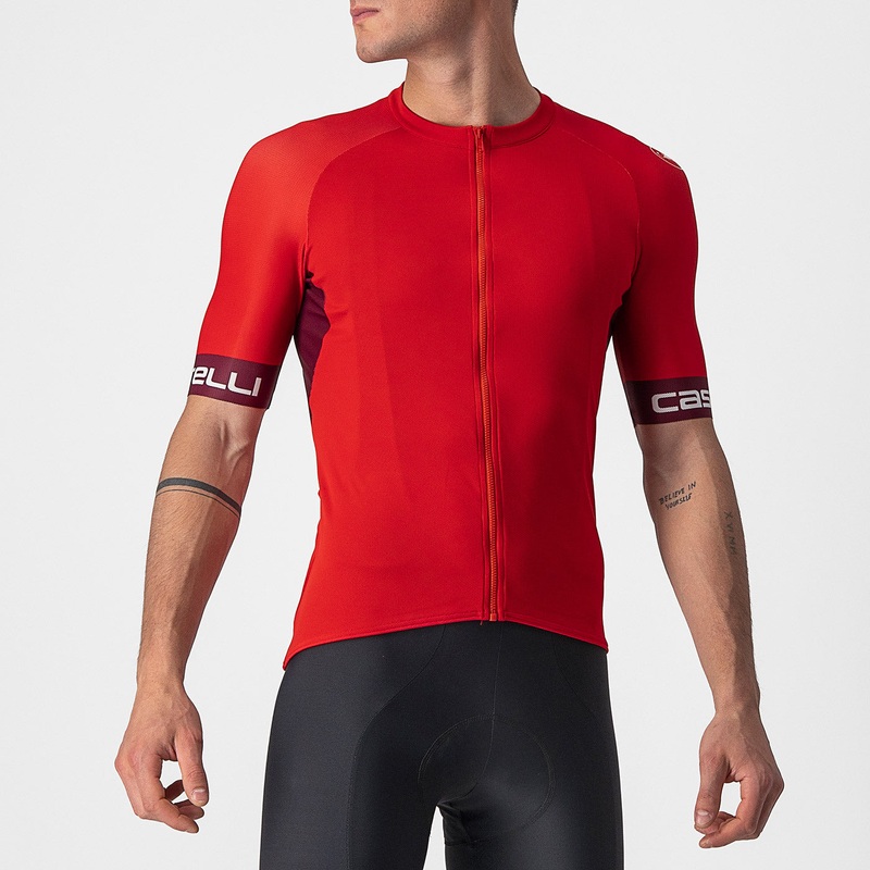 Castelli Entrata 6 jersey - Red bordeaux