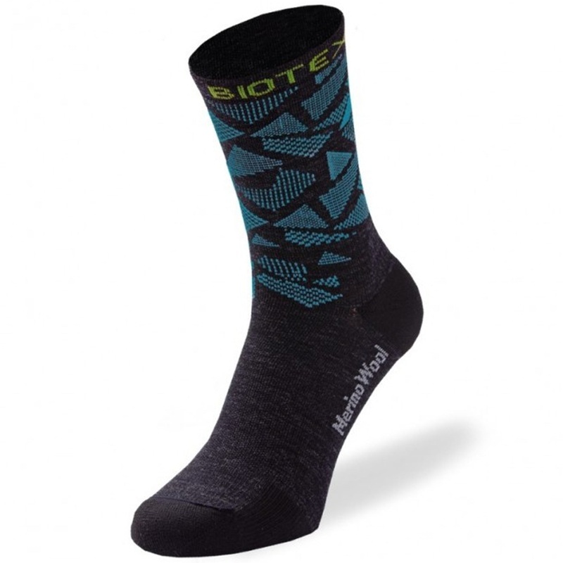 Biotex Merino socks - Black light blue