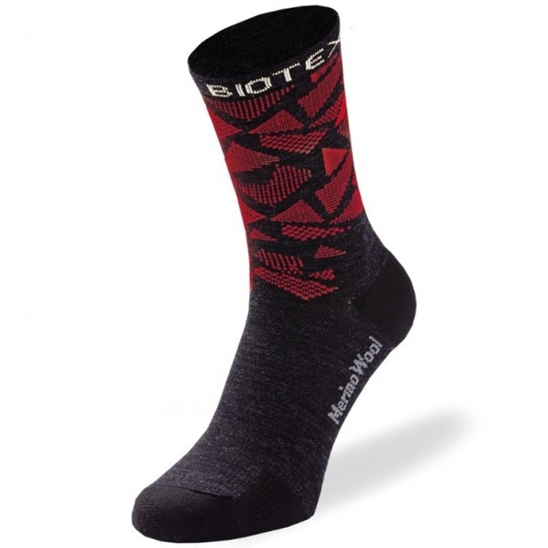 Biotex Merino socks - Black red
