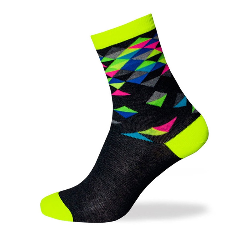 Biotex Multicolor Diamond Socks - Yellow Fluo