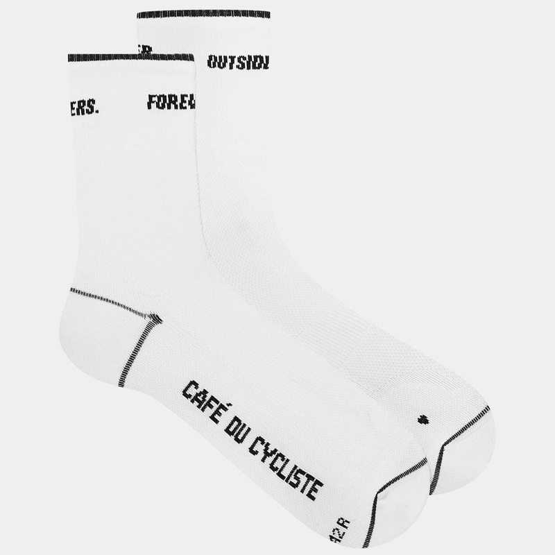 Cafe du Cycliste Motto socks - White
