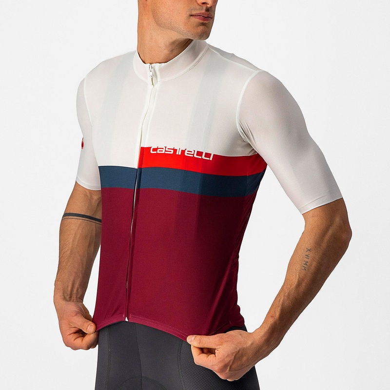 Castelli A Blocco jersey - White bordeaux