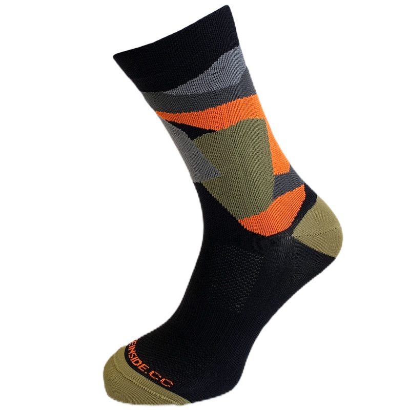 Bike Inside Camo Socks - Green orange