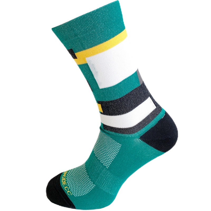 Bike Inside Geometric Socks - Green