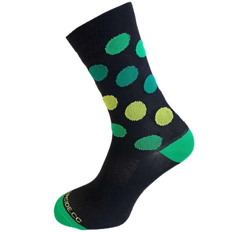 Bike Inside mismatched Socks - Dot Green