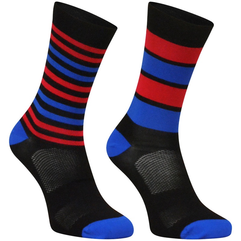 Bike Inside Spaiate Socks - Red Blue Lines