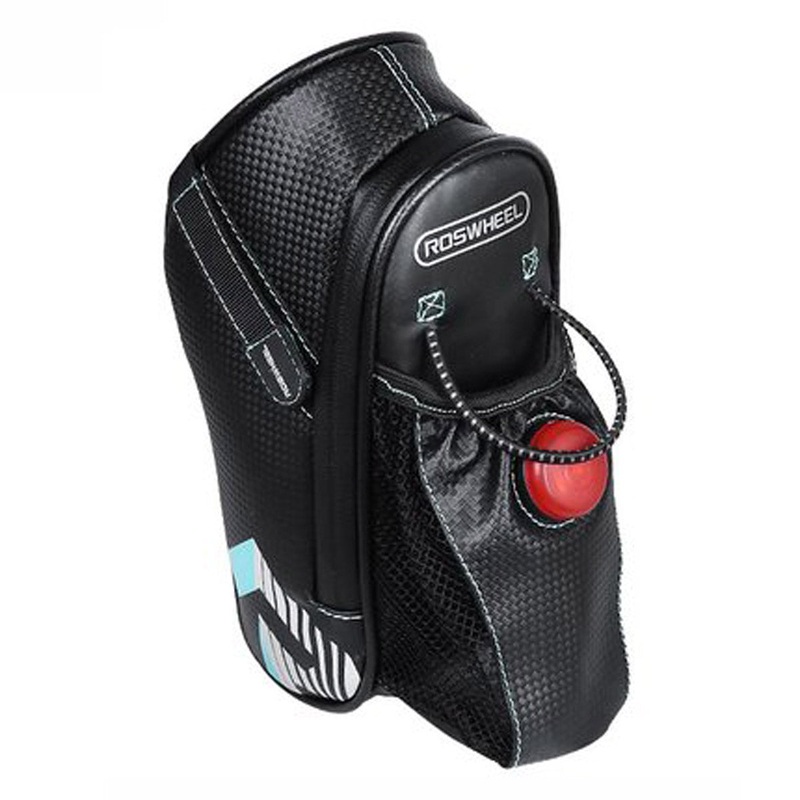 Roswheel saddlebag with LED light and bottle pouch - Black