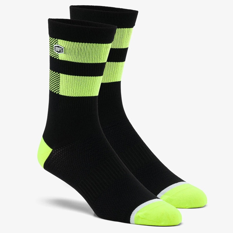 100% Flow Socks - Black Yellow
