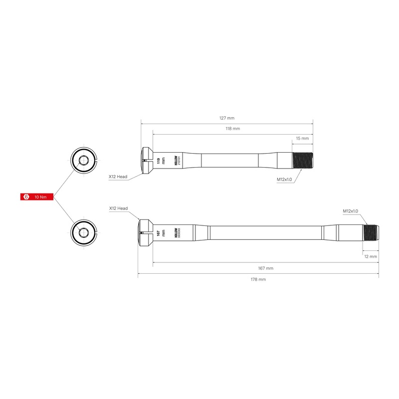 Thru-Axle Kit - No 13 (UDH) Front and Rear