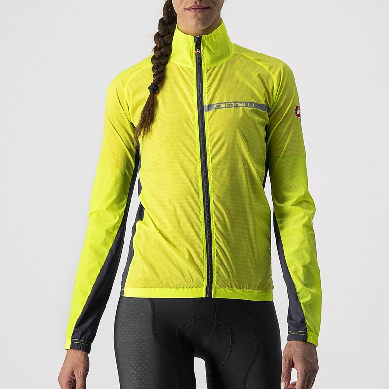 Castelli Squadra Stretch Woman jacket - Yellow Fluo