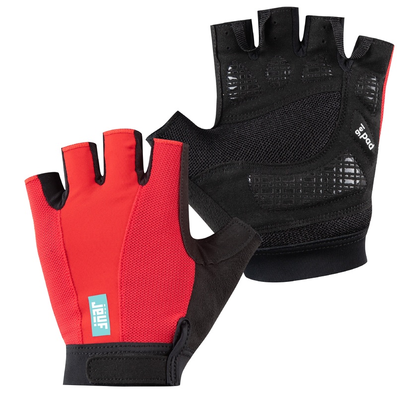 Juf Essential Solid Short Gloves - Black Red