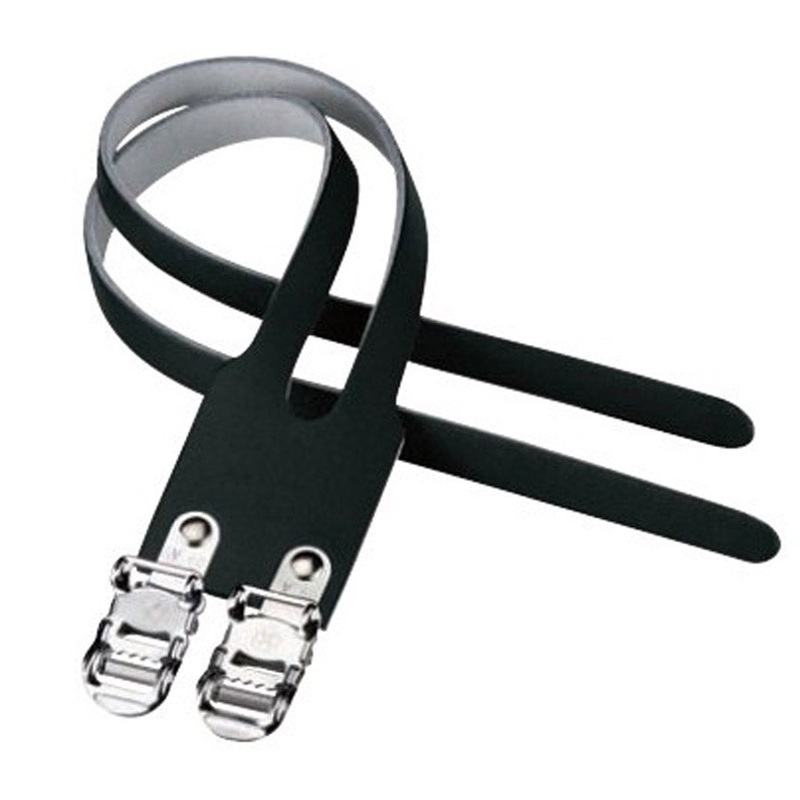 Brn double Leather toe straps - Black