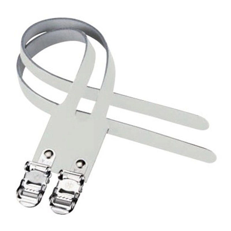 Brn double Leather toe straps - White