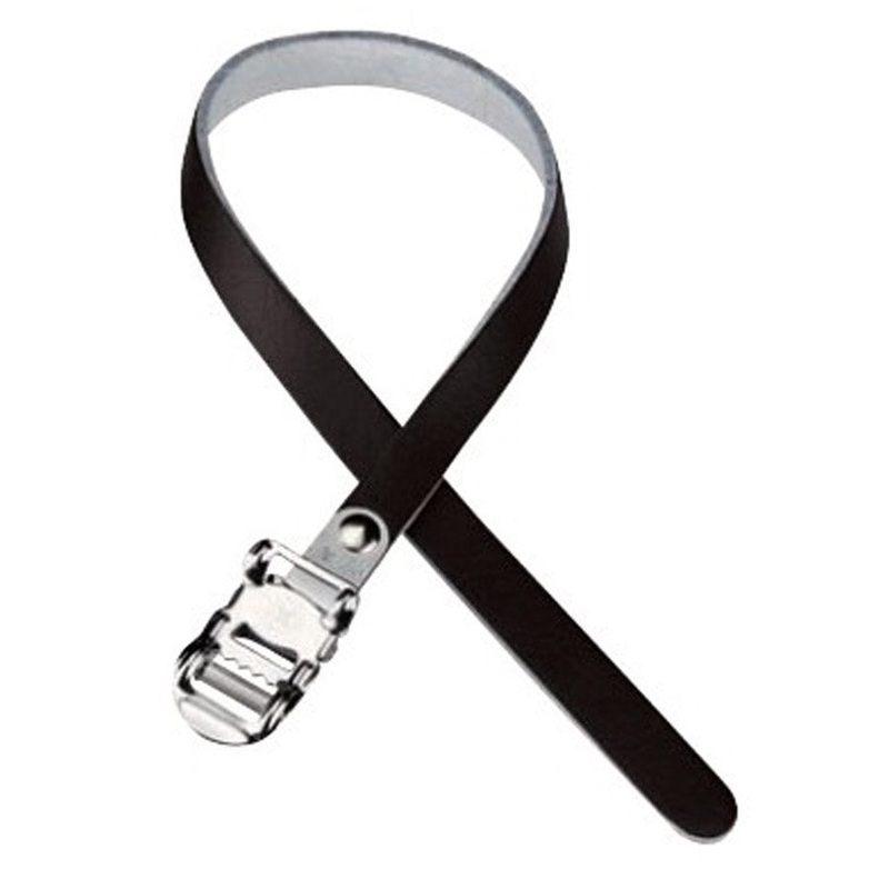 Brn Leather toe straps - Black