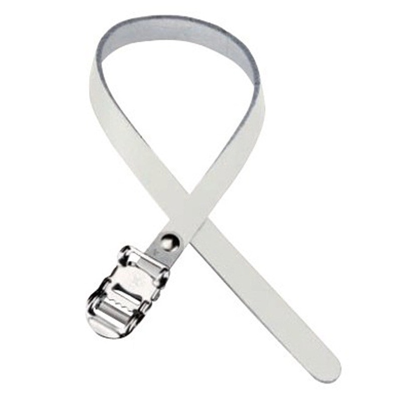 Brn Leather toe straps - White