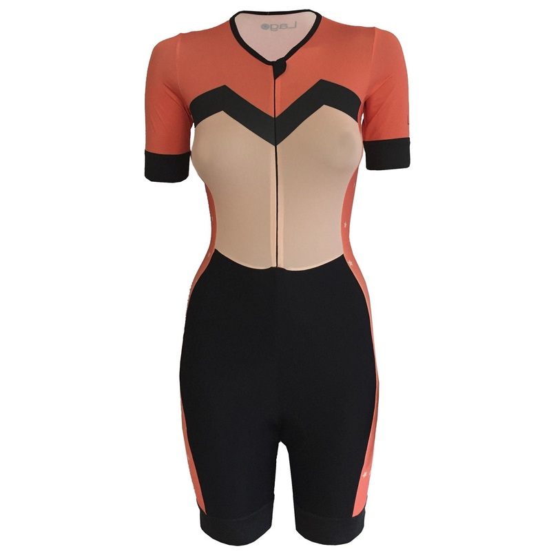 Lago Stardust woman short sleeve skinsuit - Coral