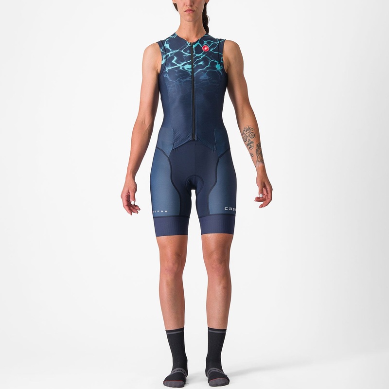 Castelli Free Sanremo Suit Suit woman sleeveless skinsuit - Blue